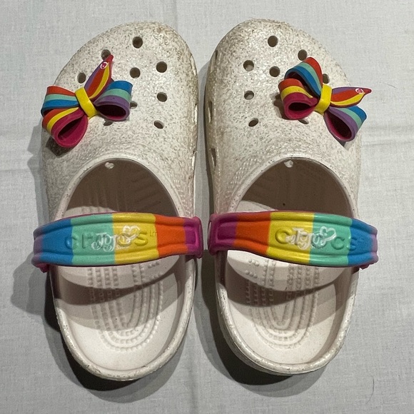 CROCS Shoes Lot Of 2 Girls Size Crocs Jojo Siwa Collection And Pink Glitter With Pins Poshmark